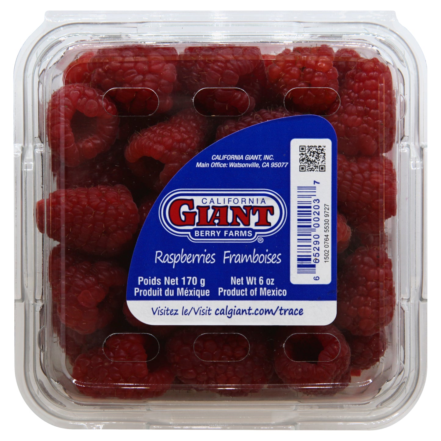 California Giant Berry Farms Raspberries 6 oz