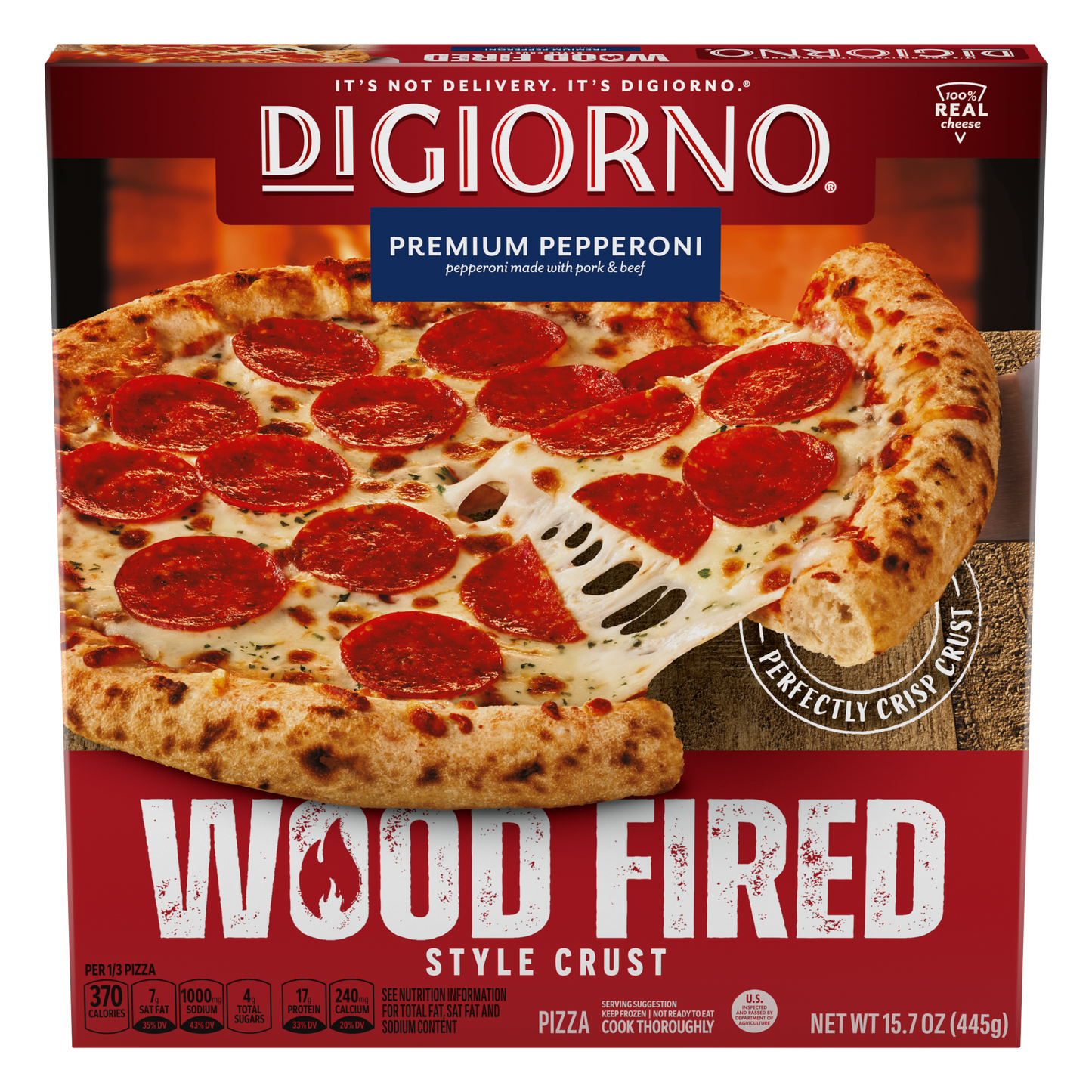 DiGiorno Wood Fired Style Crust Premium Pepperoni Frozen Pizza 12 in 15.7 oz Box