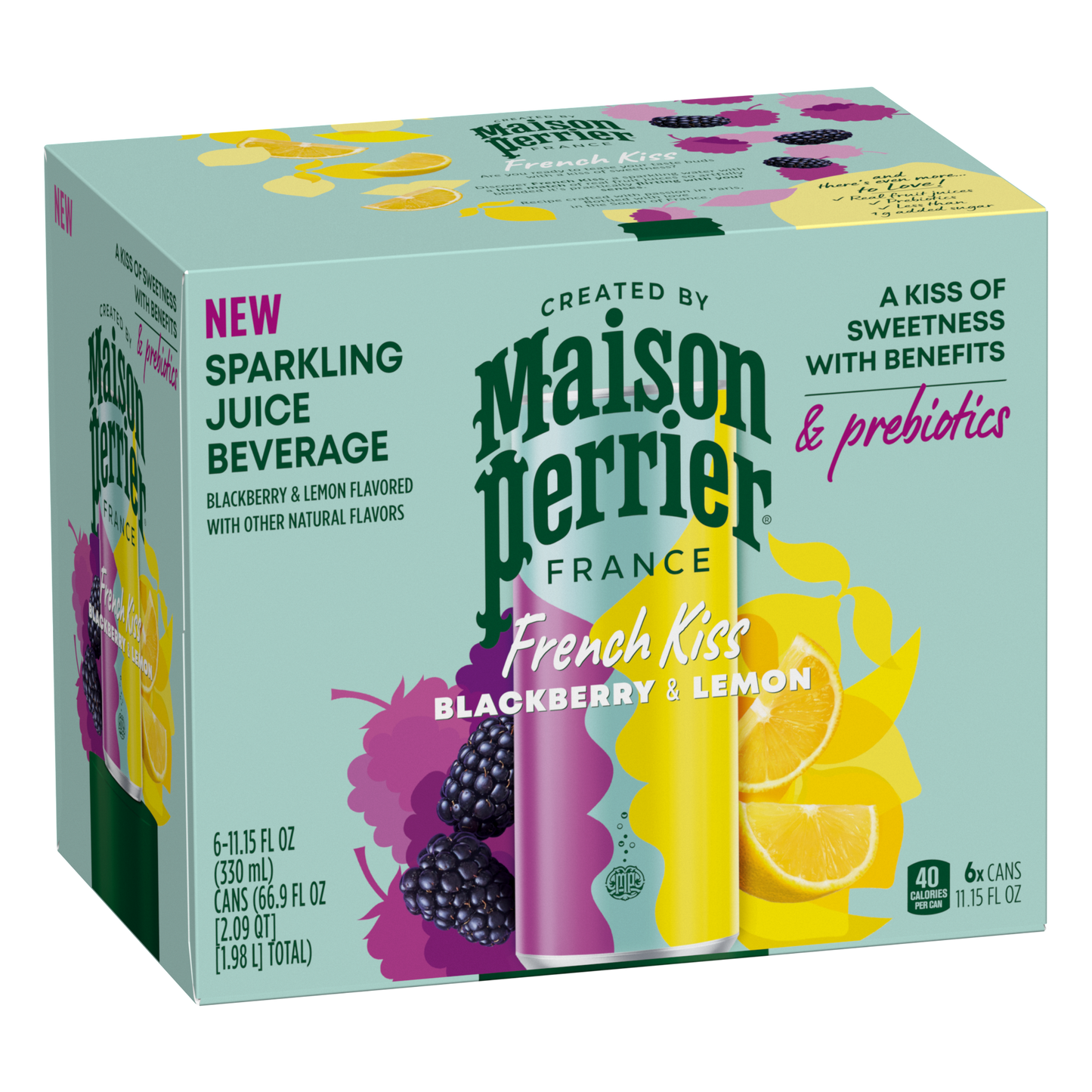 MAISON PERRIER French Kiss Flavored Water BLACKBERRY LEMON
