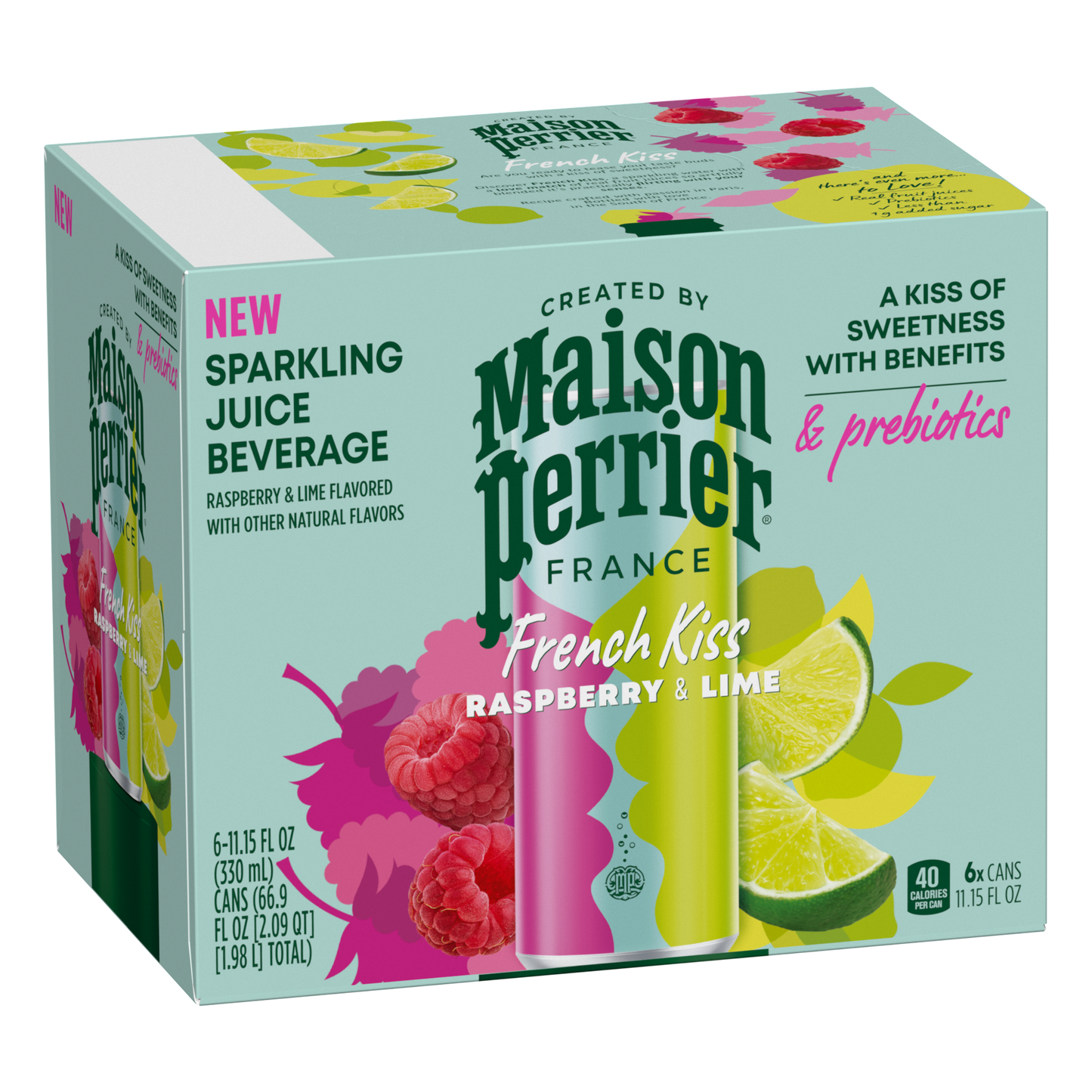 MAISON PERRIER French Kiss Flavored Water RASPBERRY LIME