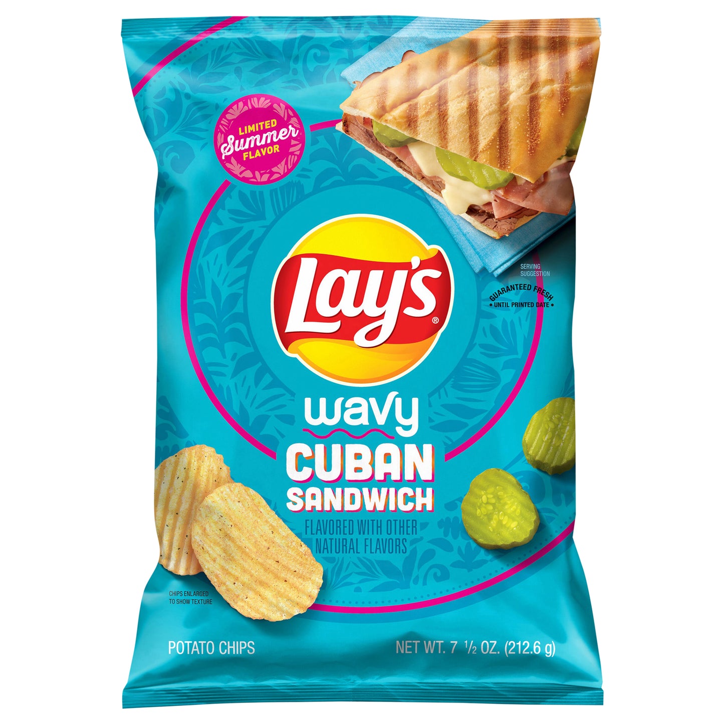 Lay's Wavy Potato Chips Cuban Sandwich 7 1/2 Oz