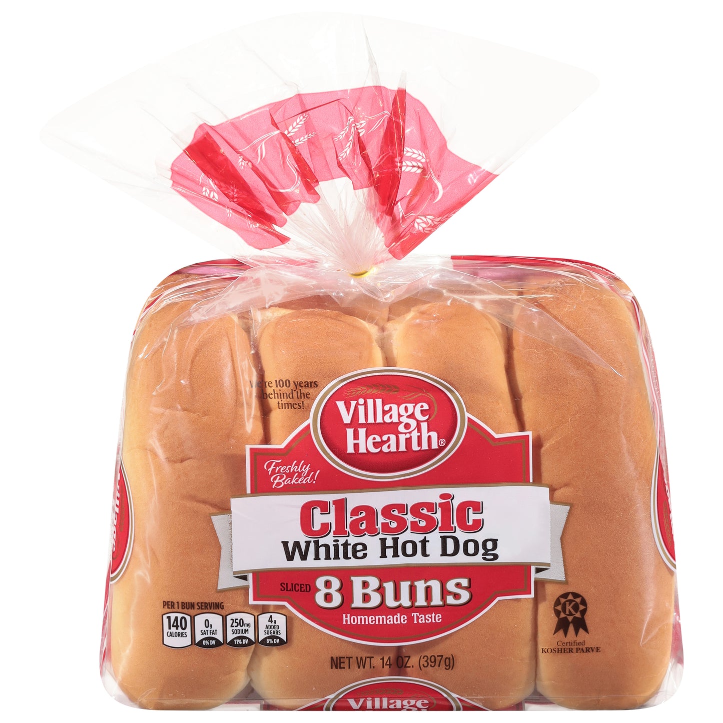Village Hearth Classic Hot Dog White Buns 8 ea