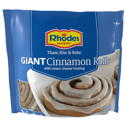 Rhodes Giant Cinnamon Rolls with Cream Cheese Frosting 6 ea