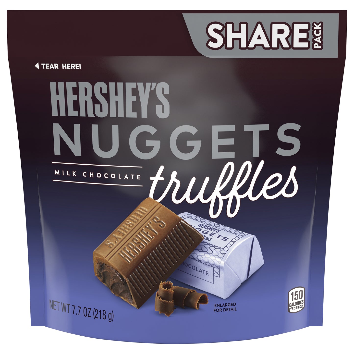HERSHEY'S NUGGETS Milk Chocolate Truffles, Candy Share Pack, 7.7 oz