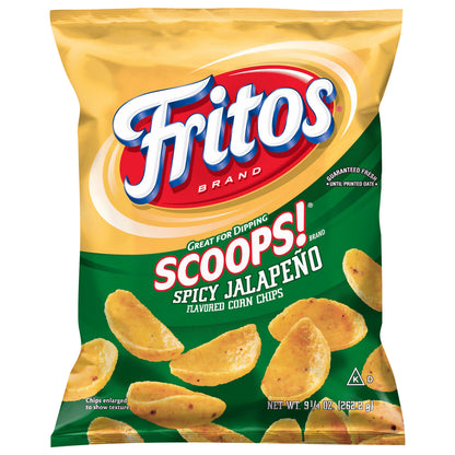 Fritos Scoops! Flavored Corn Chips Spicy Jalapeno 9 1/4 Oz