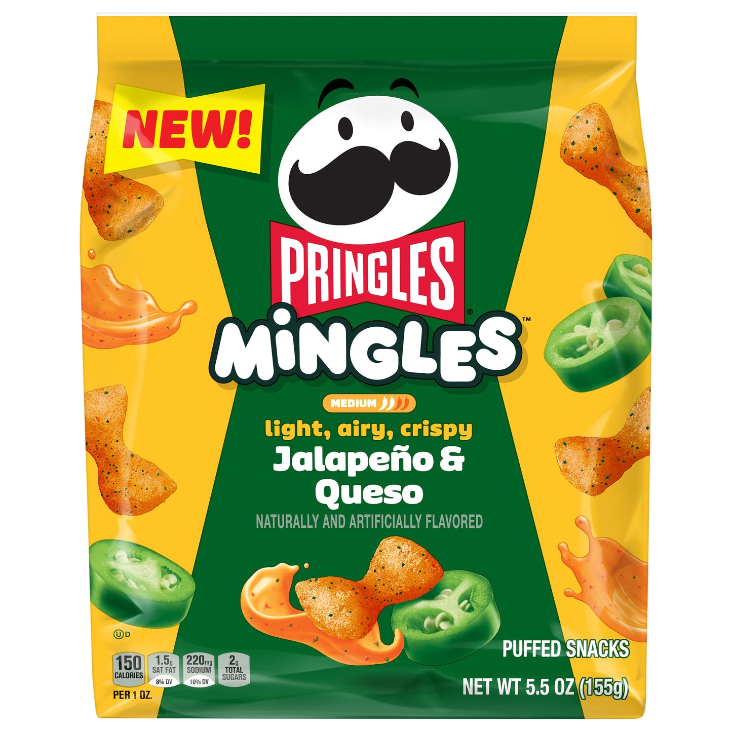 Pringles Mingles Puffed Snacks Jalapeno and Queso