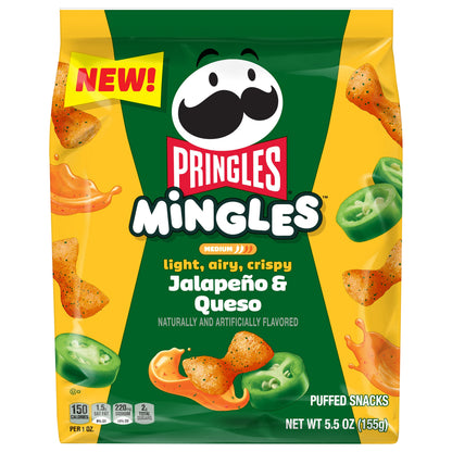Pringles Mingles Puffed Snacks Jalapeno and Queso