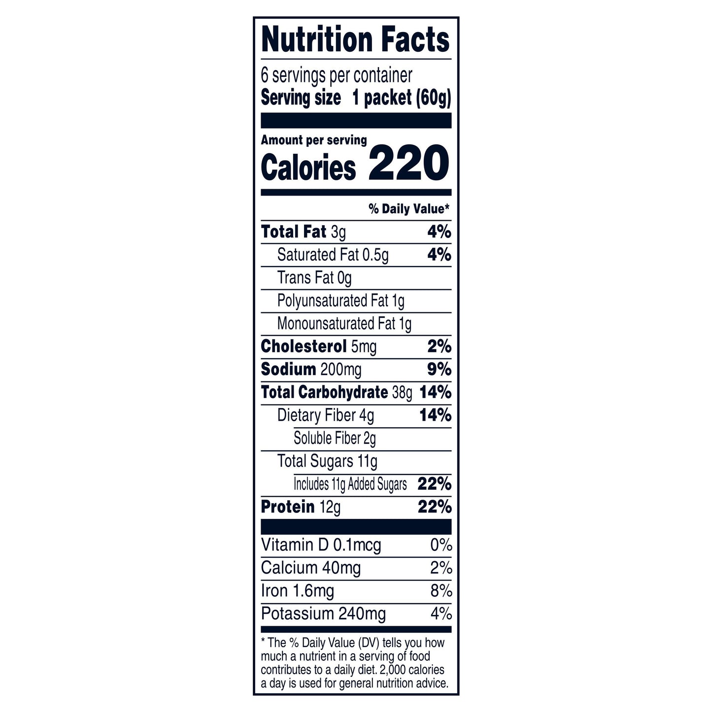 Quaker Protein Instant Oatmeal Maple & Brown Sugar 2.11 Oz 6 Count