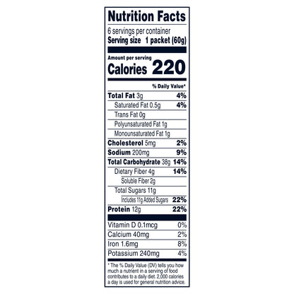Quaker Protein Instant Oatmeal Maple & Brown Sugar 2.11 Oz 6 Count