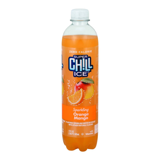 Super Chill Sparkling Water Beverage, Orange Mango