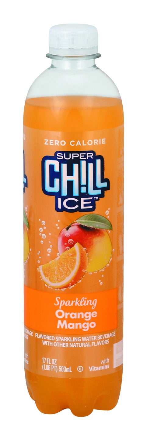 Super Chill Sparkling Water Beverage, Orange Mango