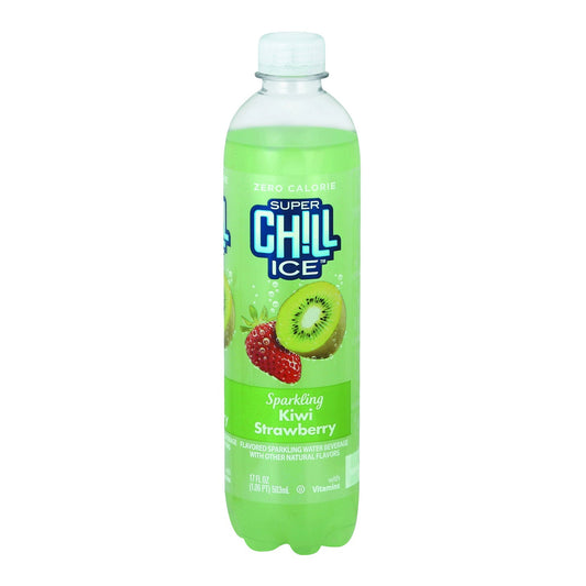 Super Chill Sparkling Water Beverage, Kiwi Strawberry