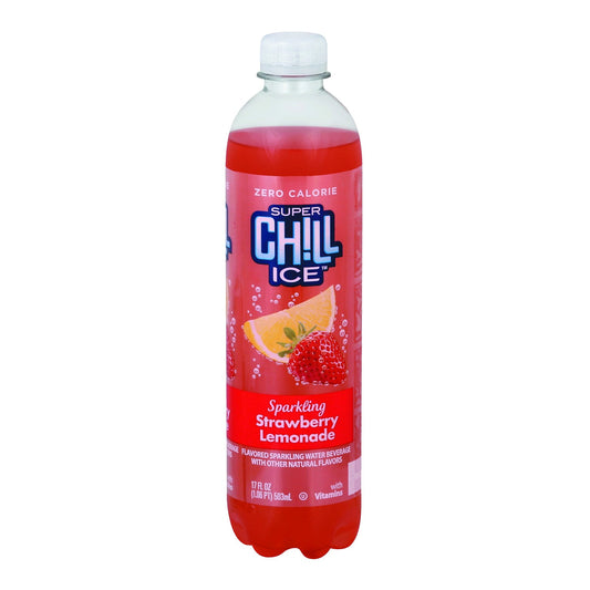 Super Chill Sparkling Water Beverage, Strawberry Lemonade