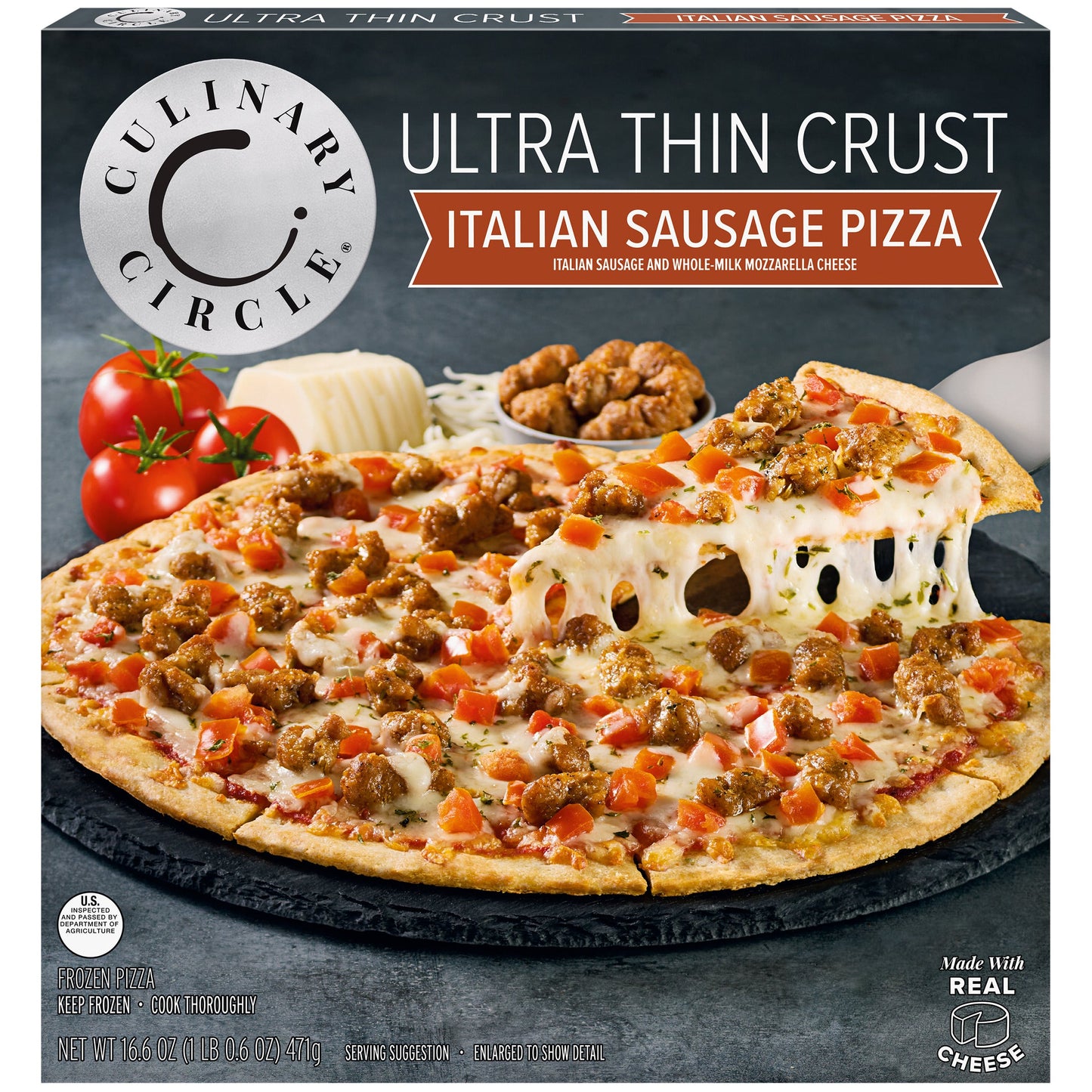 Culinary Circle Ultra Thin Crust, Italian Sausage Pizza