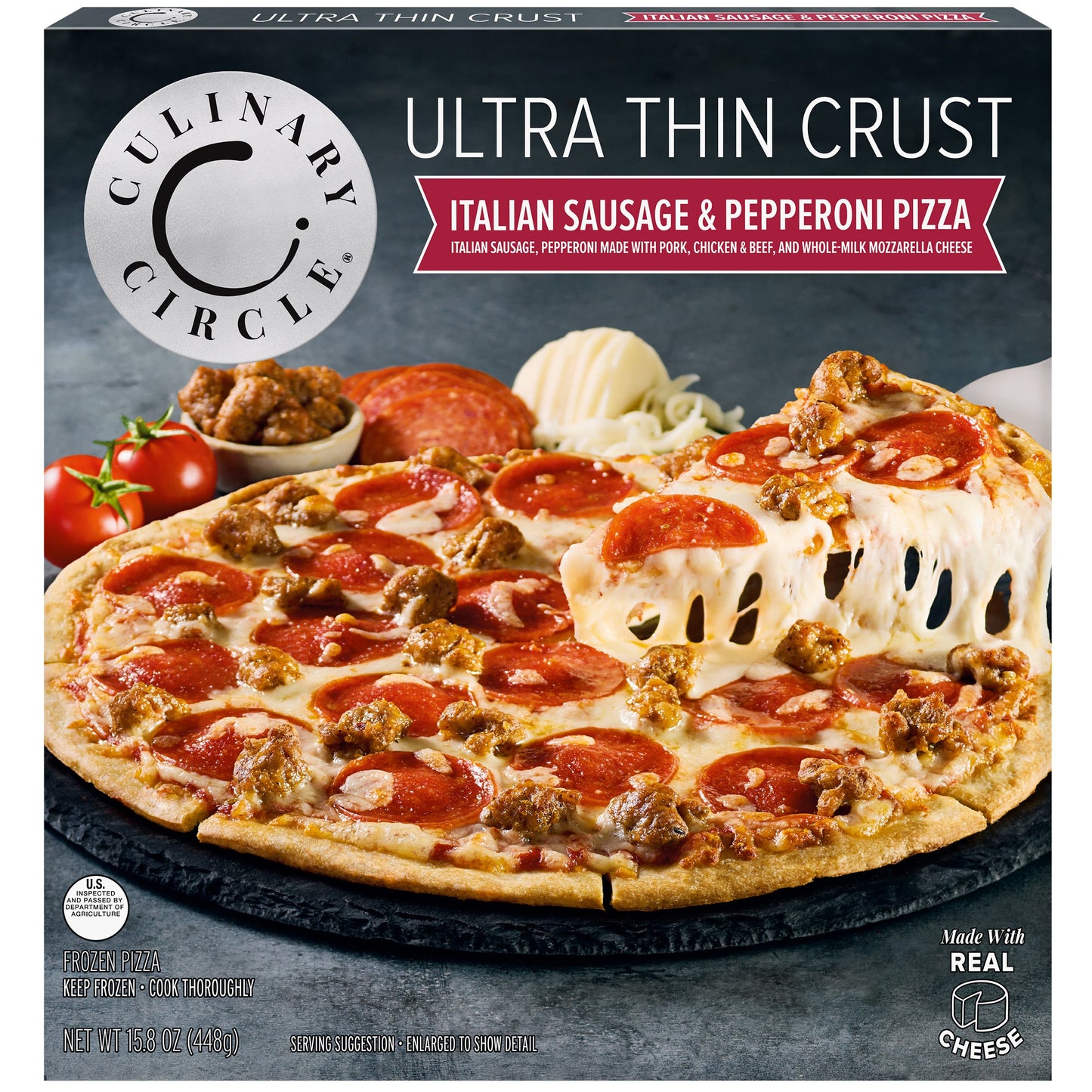 Culinary Circle Ultra Thin Crust, Italian Sausage & Pepperoni Pizza