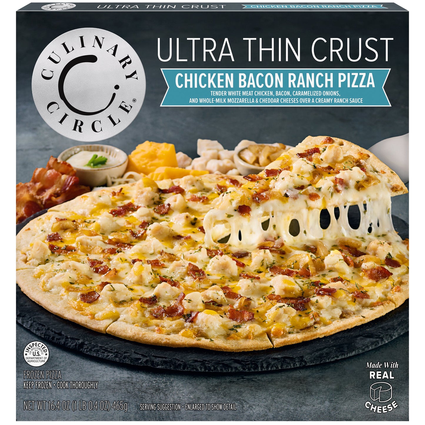 Culinary Circle Ultra Thin Crust, Chicken Bacon Ranch Pizza