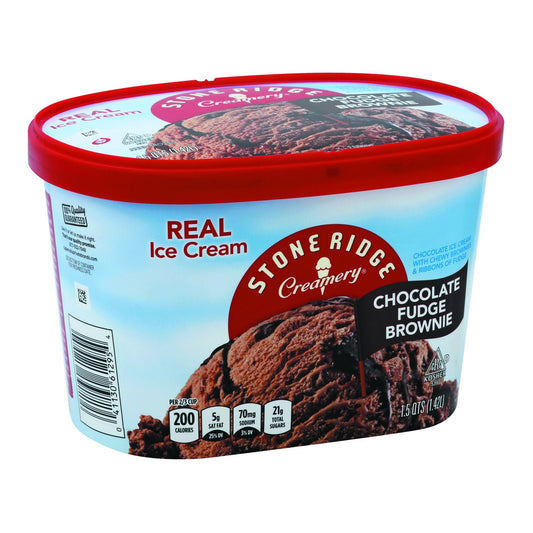 Stoneridge Ice Cream, Real, Chocolate Fudge Brownie