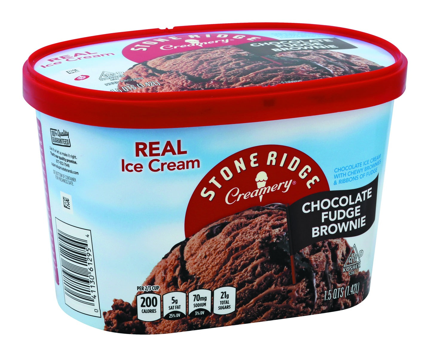 Stoneridge Ice Cream, Real, Chocolate Fudge Brownie