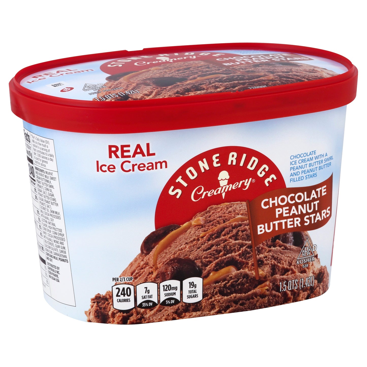 Stoneridge Ice Cream, Real, Chocolate Peanut Butter Stars
