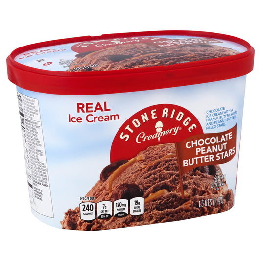 Stoneridge Ice Cream, Real, Chocolate Peanut Butter Stars