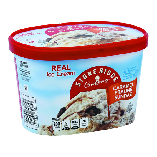 Stoneridge Ice Cream, Real, Caramel Praline Sundae