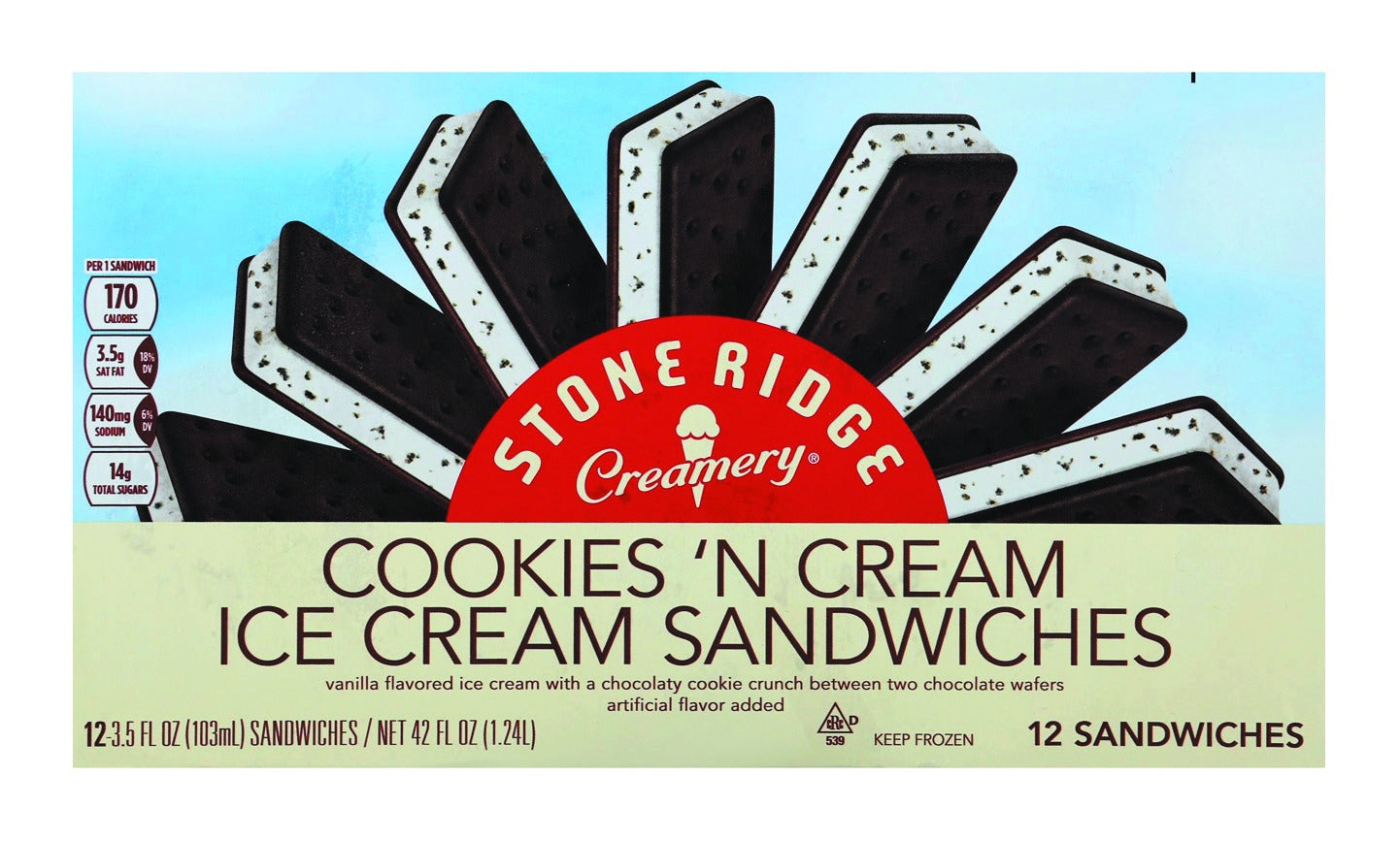 Stoneridge Ice Cream Sandwiches, Cookies 'N Cream