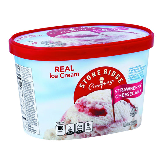 Stoneridge Ice Cream, Real, Strawberry Cheesecake