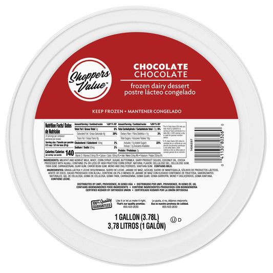 Shopper's Value Chocolate Frozen Dairy Dessert