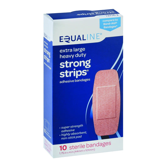Equaline Bandages, Adhesive, Strong Strips, Extra Large Heavy Duty