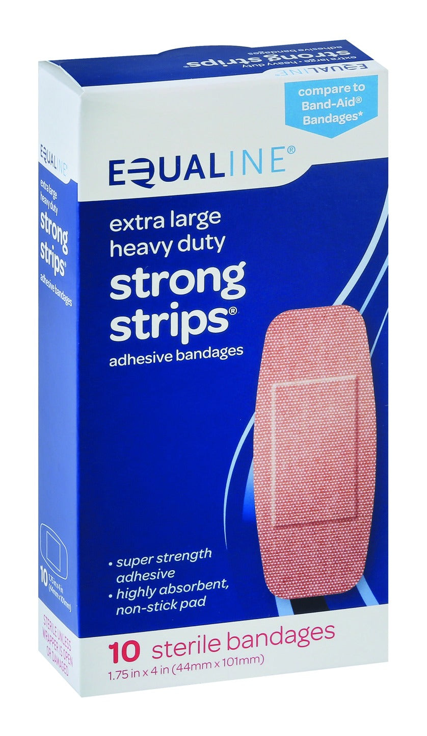 Equaline Bandages, Adhesive, Strong Strips, Extra Large Heavy Duty
