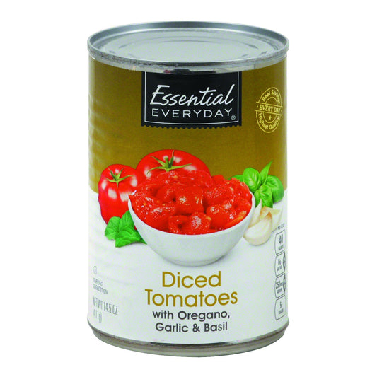 Essential Everyday Tomatoes, Diced, with Oregano, Garlic & Basil