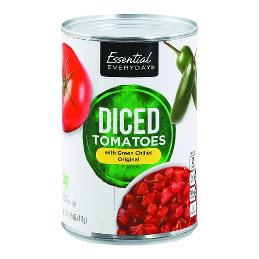 Essential Everyday Tomatoes with Green Chilies, Original, Diced