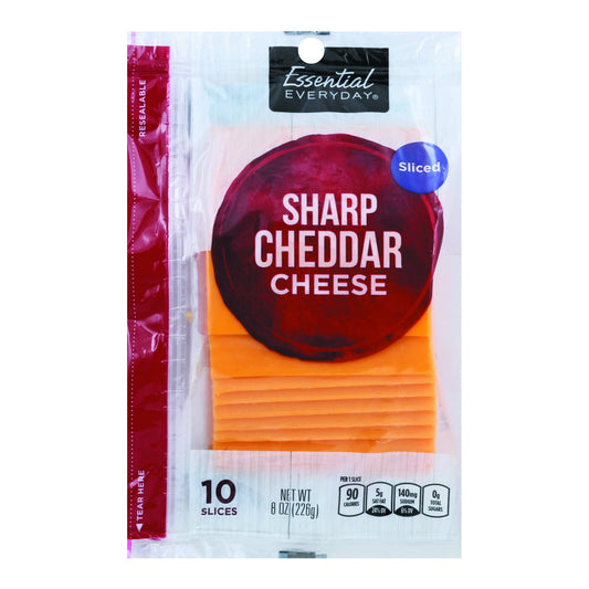 Essential Everyday Cheese, Sharp Cheddar, Sliced