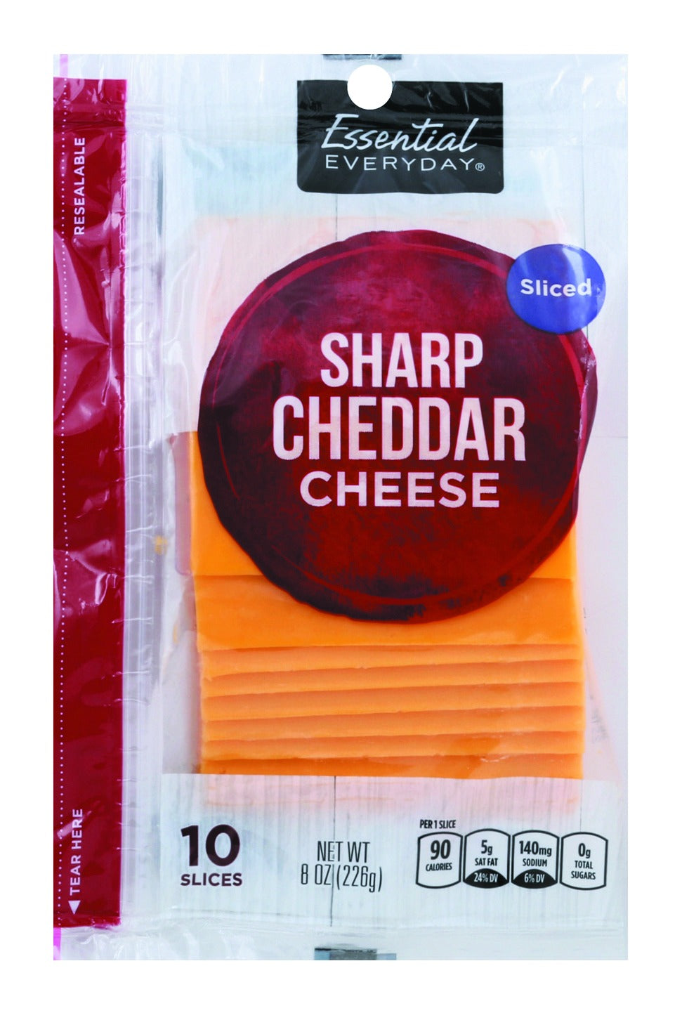 Essential Everyday Cheese, Sharp Cheddar, Sliced