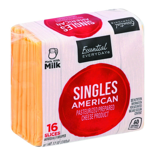 Essential Everyday Cheese Product, Pasteurized Prepared, American, Singles