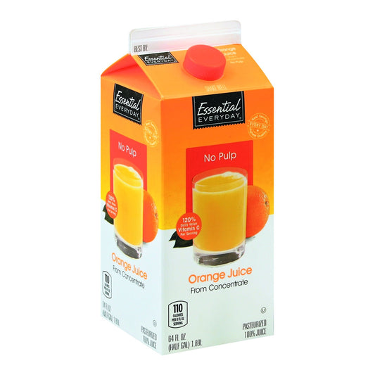 Essential Everyday 100% Juice, Orange, No Pulp