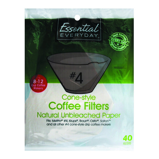 Essential Everyday Cone Style Coffee Filters Natural Unbleached