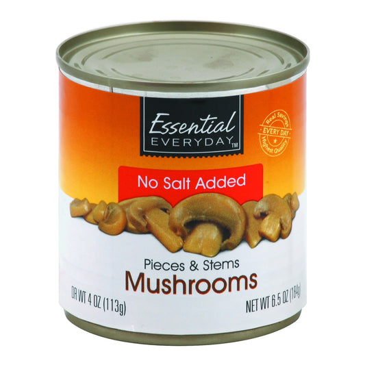 Essential Everyday Mushrooms, Pieces & Stems, No Salt Added