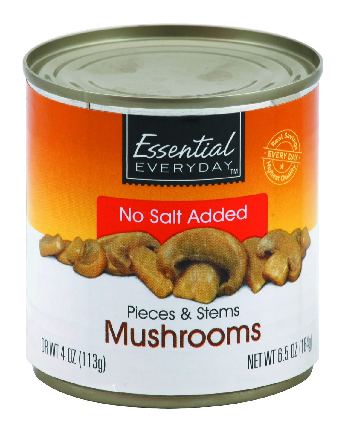 Essential Everyday Mushrooms, Pieces & Stems, No Salt Added
