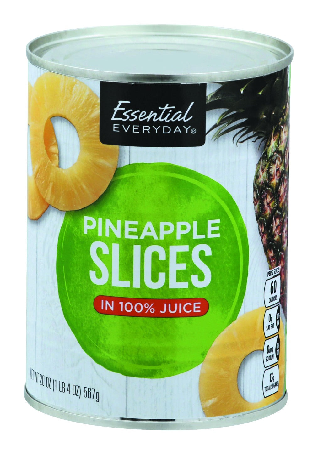 Essential Everyday Pineapple, in 100% Juice, Slices