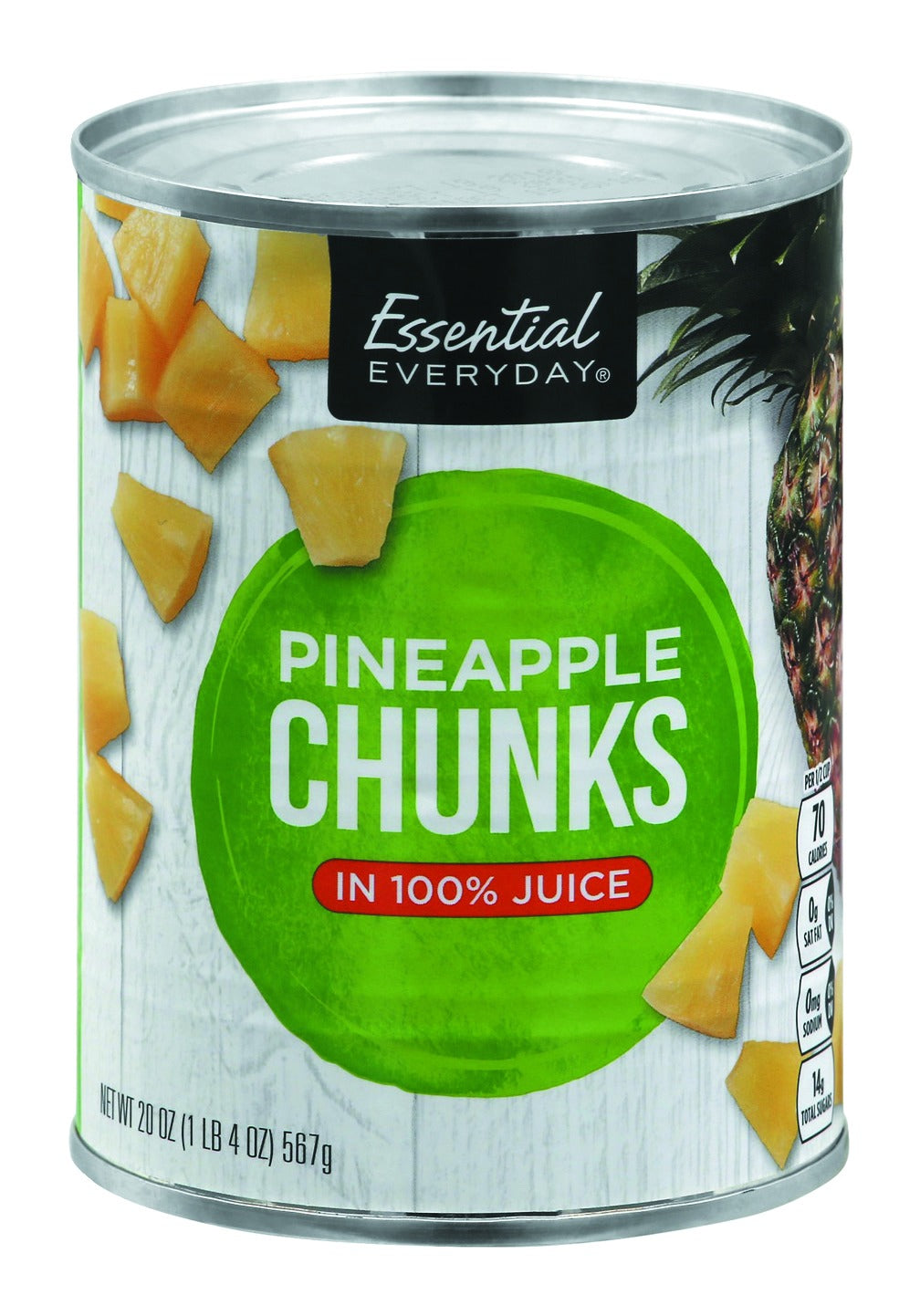 Essential Everyday Pineapple, in 100% Juice, Chunks