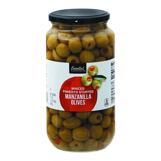 Essential Everyday Manzanilla Olives, Minced Pimiento Stuffed