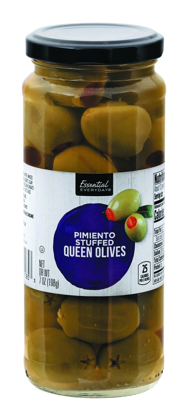 Essential Everyday Queen Olives, Pimiento, Stuffed
