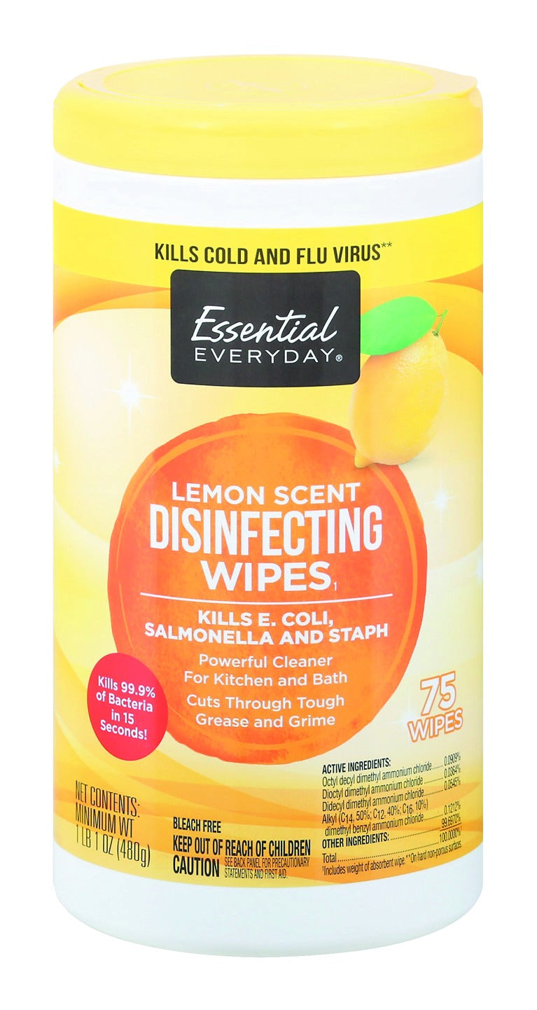 Essential Everyday Lemon Scent Disinfecting Wipes