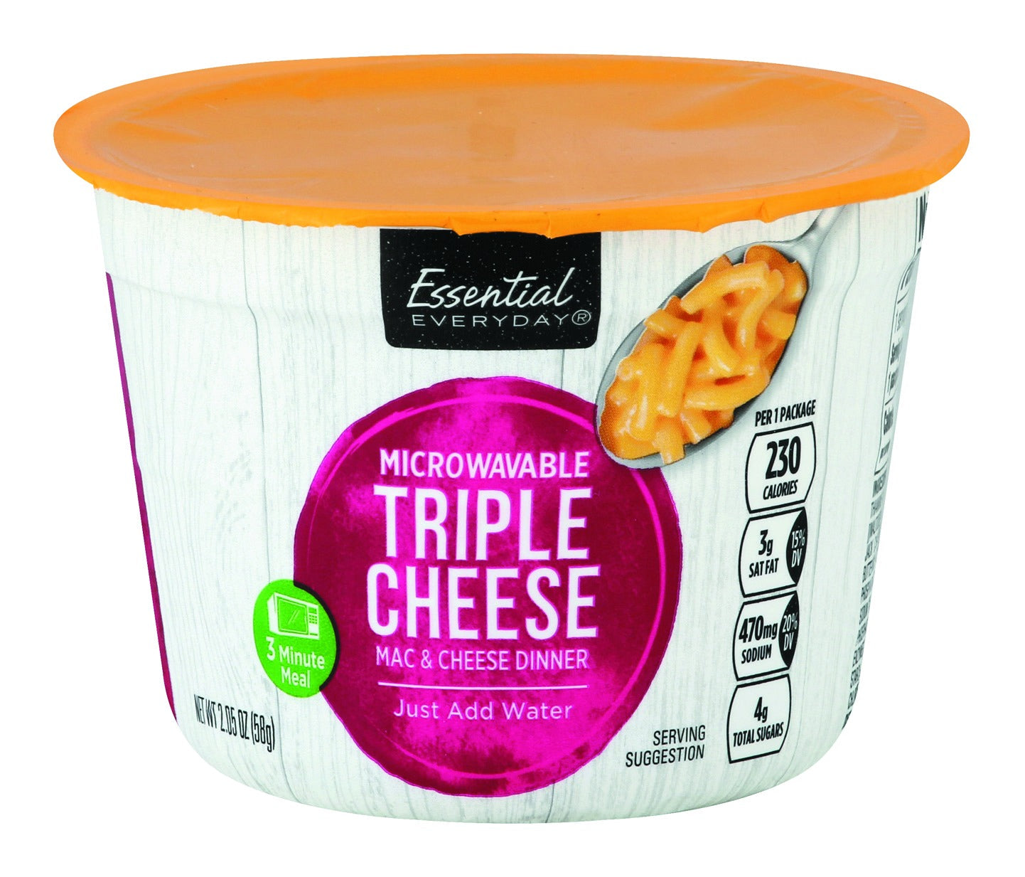 Essential Everyday Microwaveable Triple Cheese Mac & Cheese Dinner