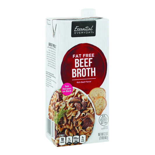 Essential Everyday Broth, Fat Free, Beef - 32oz