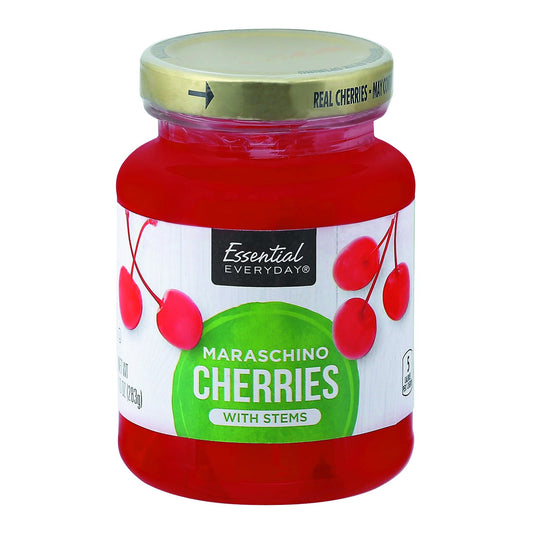 Essential Everyday Cherries, with Stems, Maraschino