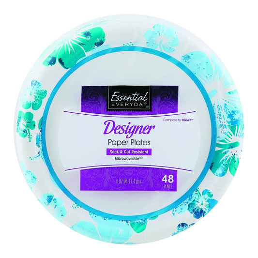Essential Everyday Designer Paper Plates - 48 Plates