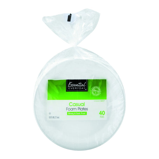 Essential Everyday Foam Plates, Casual, 8.875 Inch