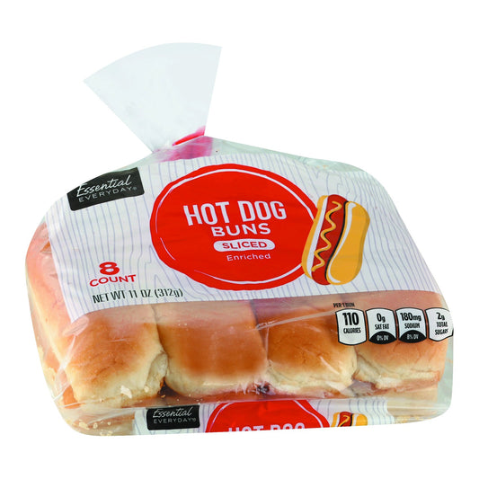 Essential Everyday Hot Dog Buns, Enriched, Sliced